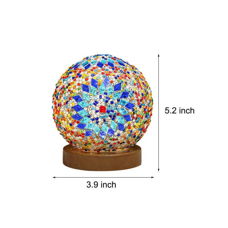 Mosaic Glass Table Lamp with LED & Remote Control