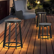 Modern Round Stool Solar Outdoor LED Light - Dual Purpose