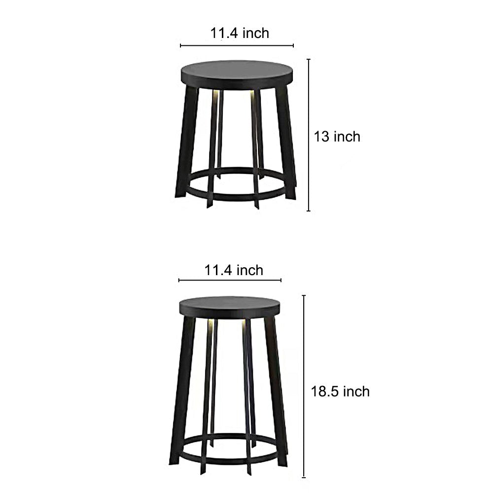 Modern Round Stool Solar Outdoor LED Light - Dual Purpose