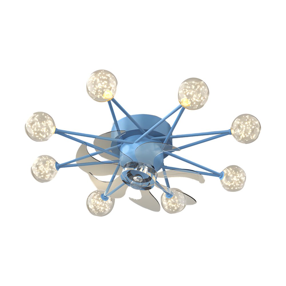 Star Sphere Modern Ceiling Fan with Light 3-Step Dimming
