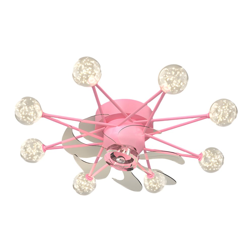 Star Sphere Modern Ceiling Fan with Light 3-Step Dimming