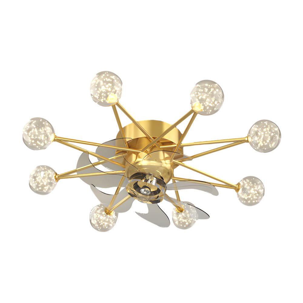 Star Sphere Modern Ceiling Fan with Light 3-Step Dimming