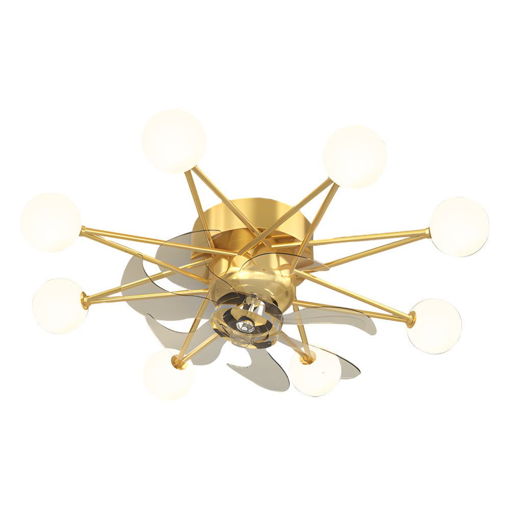 Star Sphere Modern Ceiling Fan with Light 3-Step Dimming