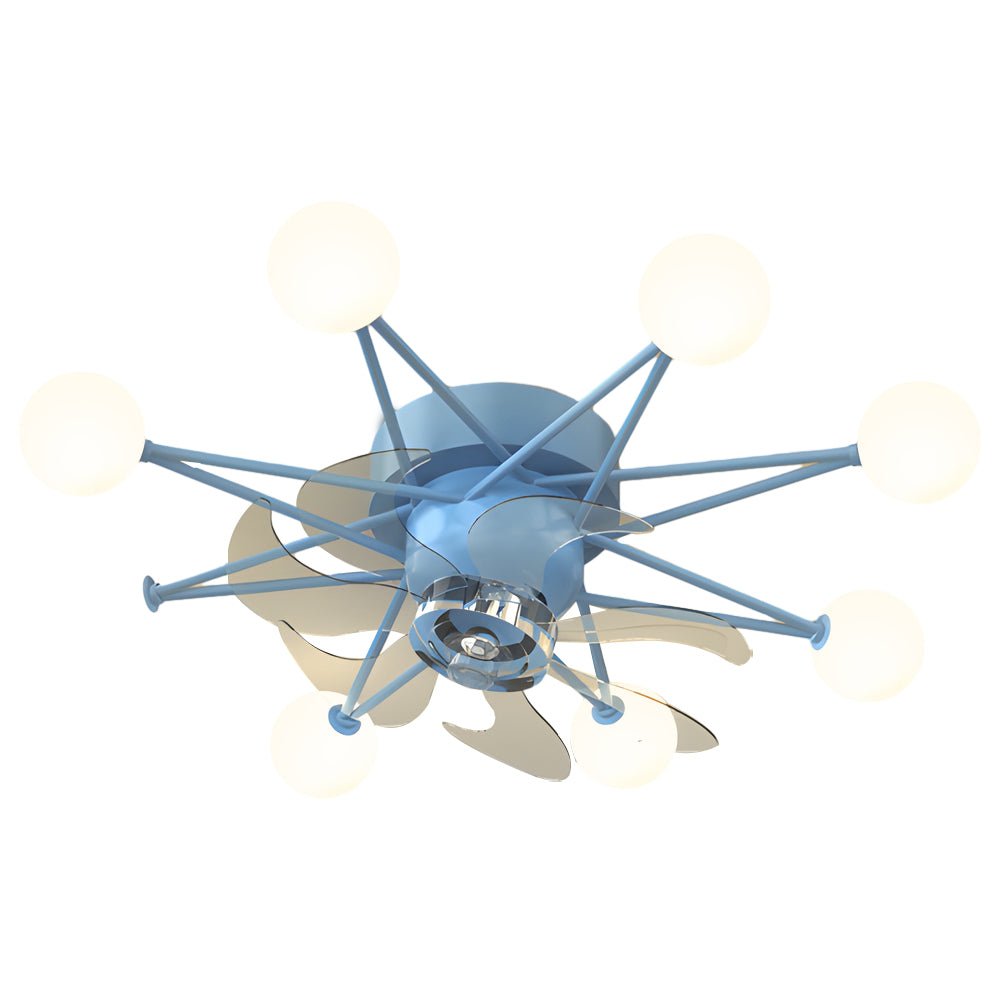 Star Sphere Modern Ceiling Fan with Light 3-Step Dimming