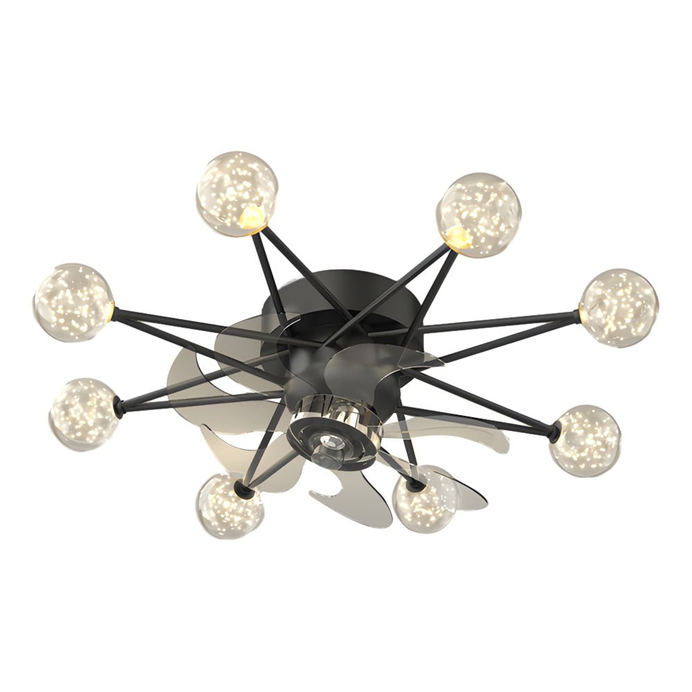 Star Sphere Modern Ceiling Fan with Light 3-Step Dimming