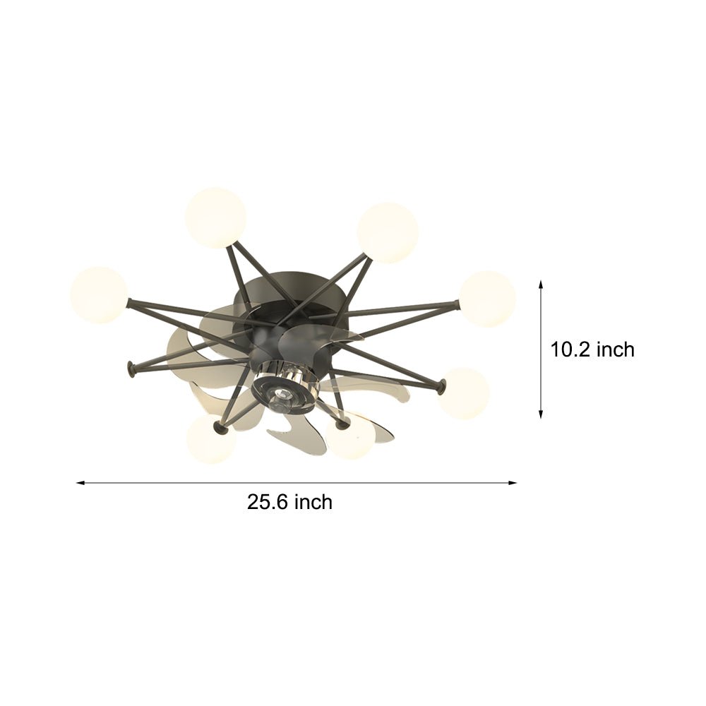 Star Sphere Modern Ceiling Fan with Light 3-Step Dimming