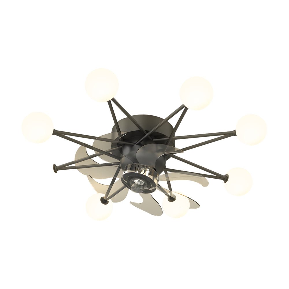 Star Sphere Modern Ceiling Fan with Light 3-Step Dimming