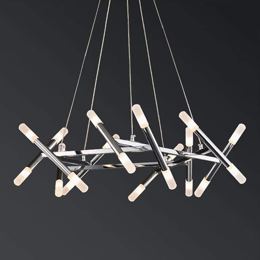 Modern Industrial Sputnik Chandelier - Black & Gold Metal