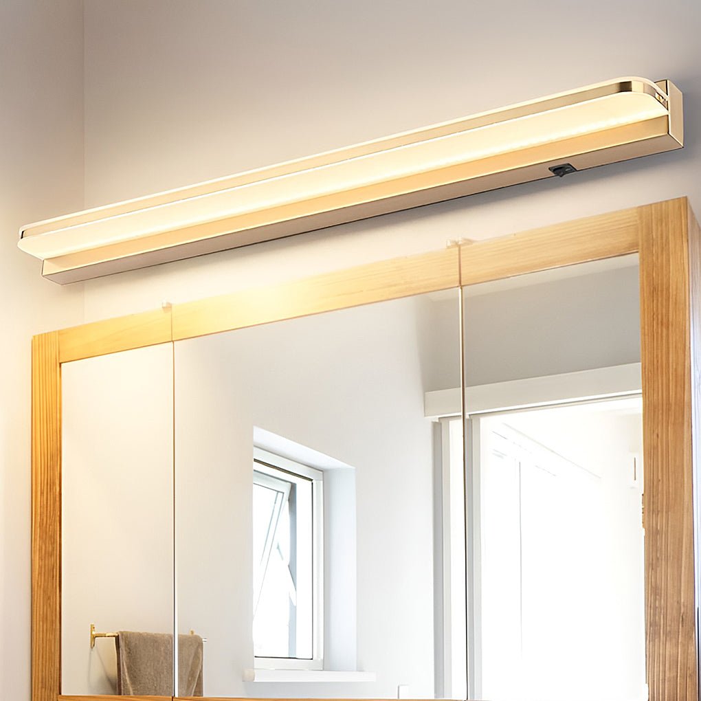 Modern LED Bathroom Vanity Light with Polished Iron Trim