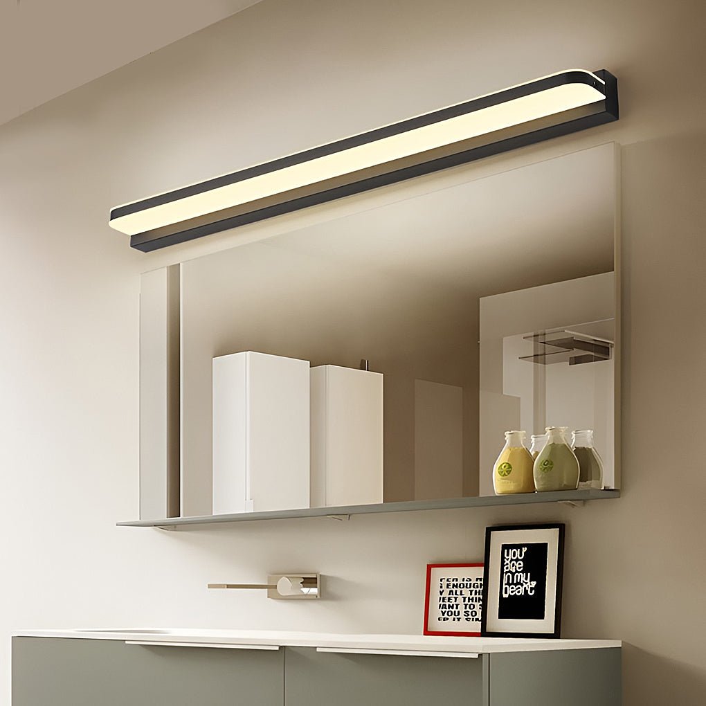 Modern LED Bathroom Vanity Light with Polished Iron Trim