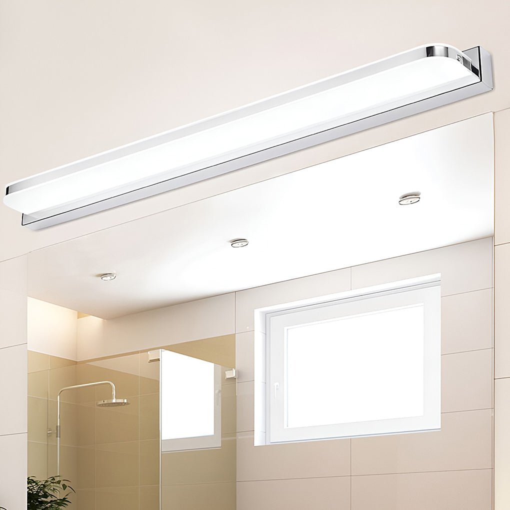 Modern LED Bathroom Vanity Light with Polished Iron Trim