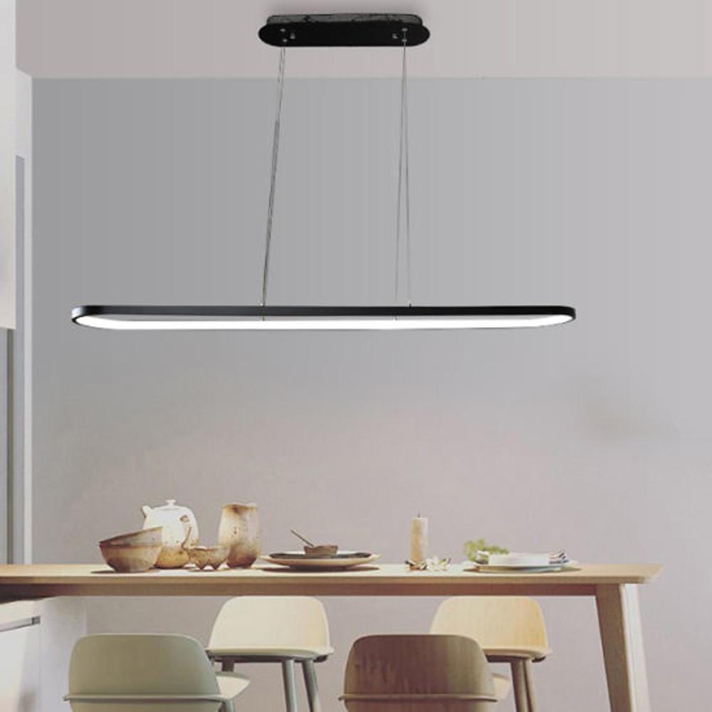 Modern Rounded Rectangle Pendant Light – LED Acrylic & Aluminum
