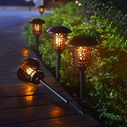 Solar Pathway Light Retro Black Flame Effect 22.4" Outdoor