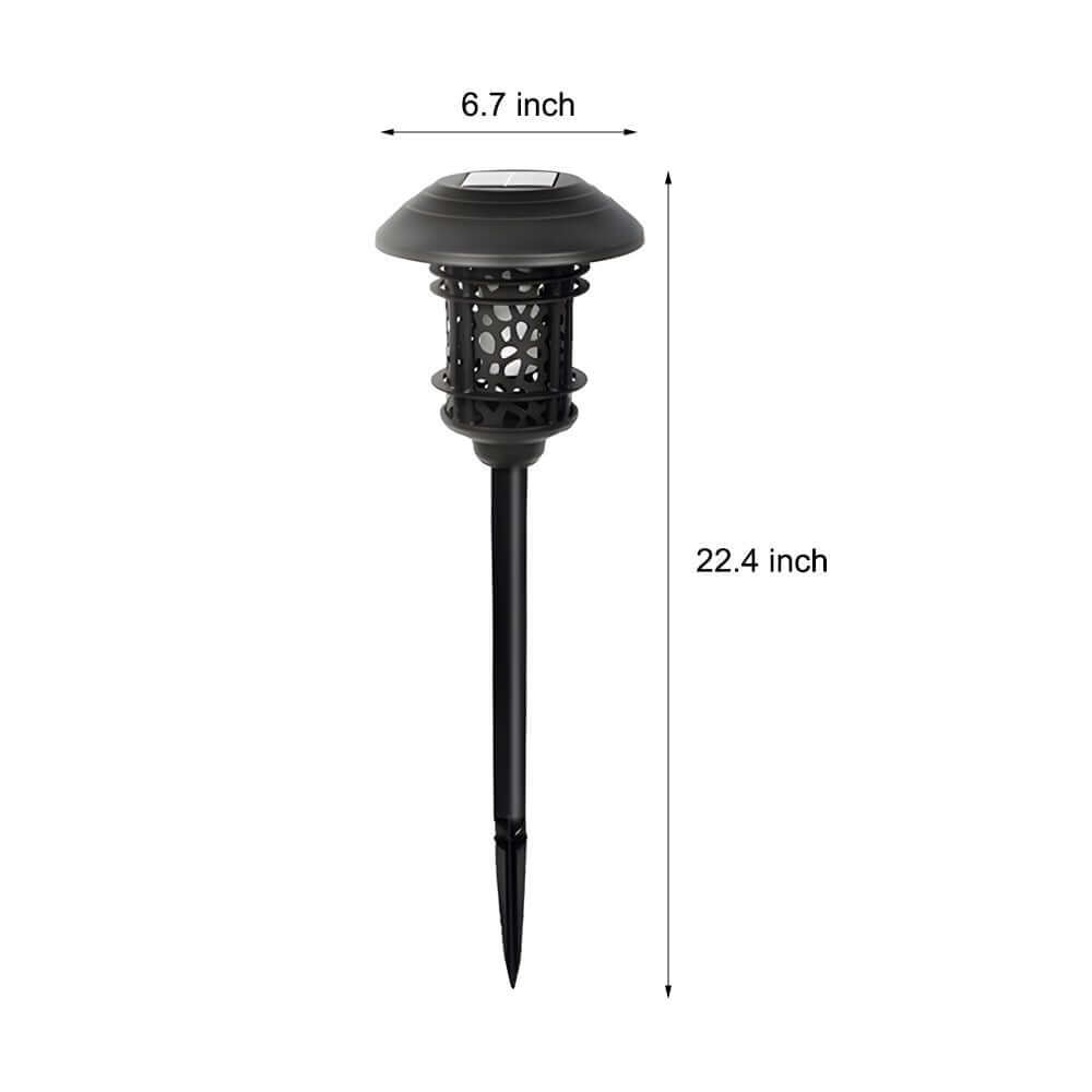 Solar Pathway Light Retro Black Flame Effect 22.4" Outdoor