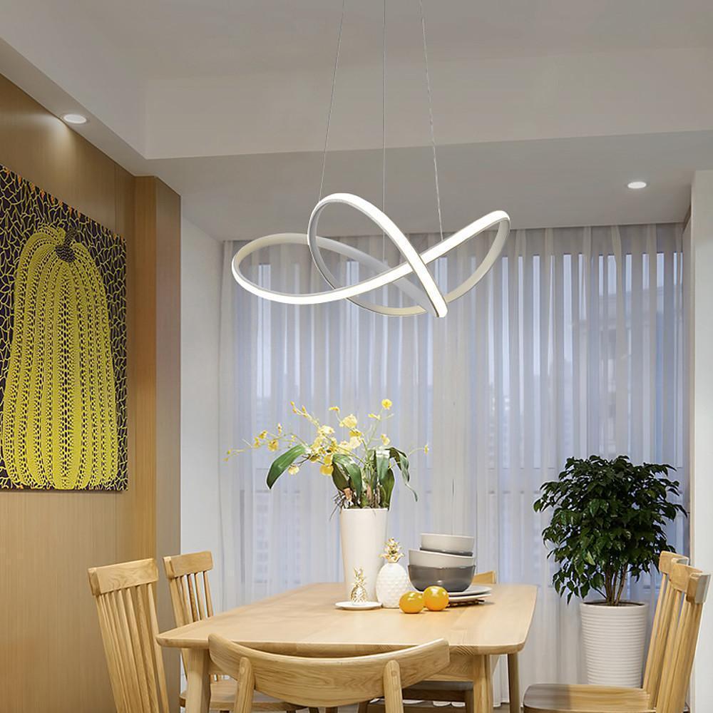 Modern Linear Chandelier Aluminum Silicone Shade Adjustable Pendant