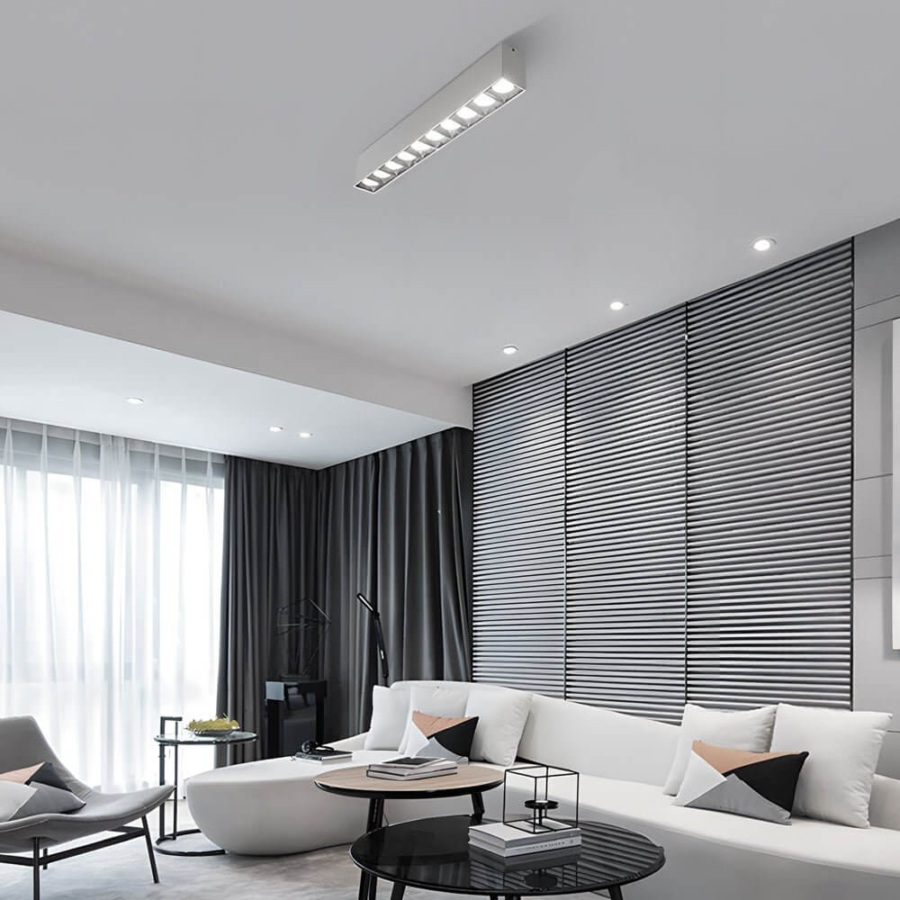 Linear LED Ceiling Downlight Fixture - Modern Aluminum Surface Mount