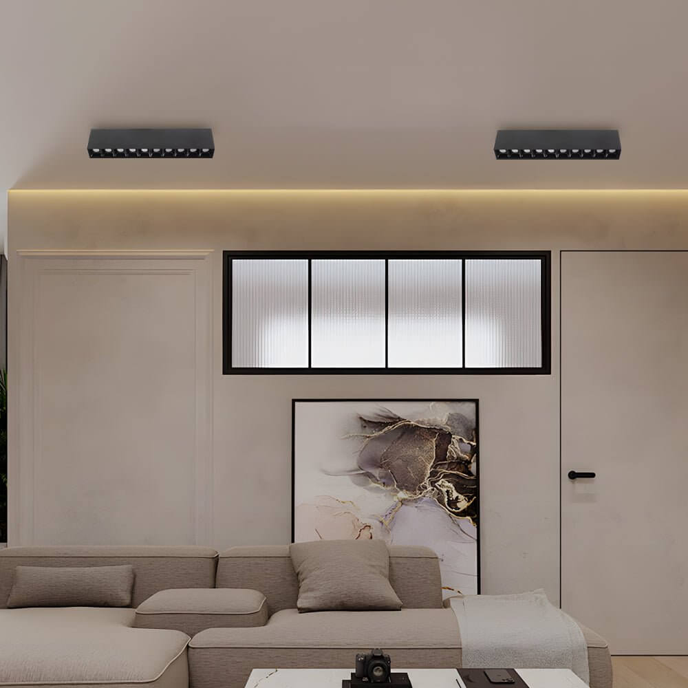 Linear LED Ceiling Downlight Fixture - Modern Aluminum Surface Mount