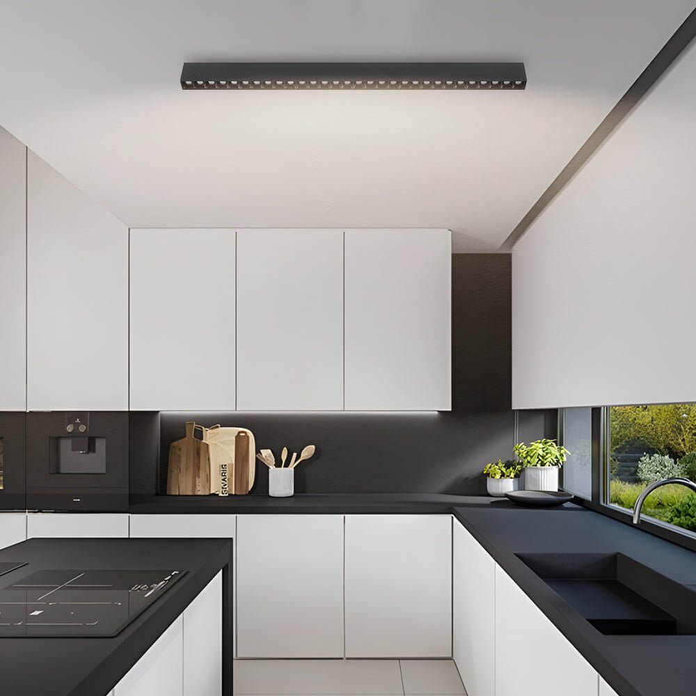 Linear LED Ceiling Downlight Fixture - Modern Aluminum Surface Mount