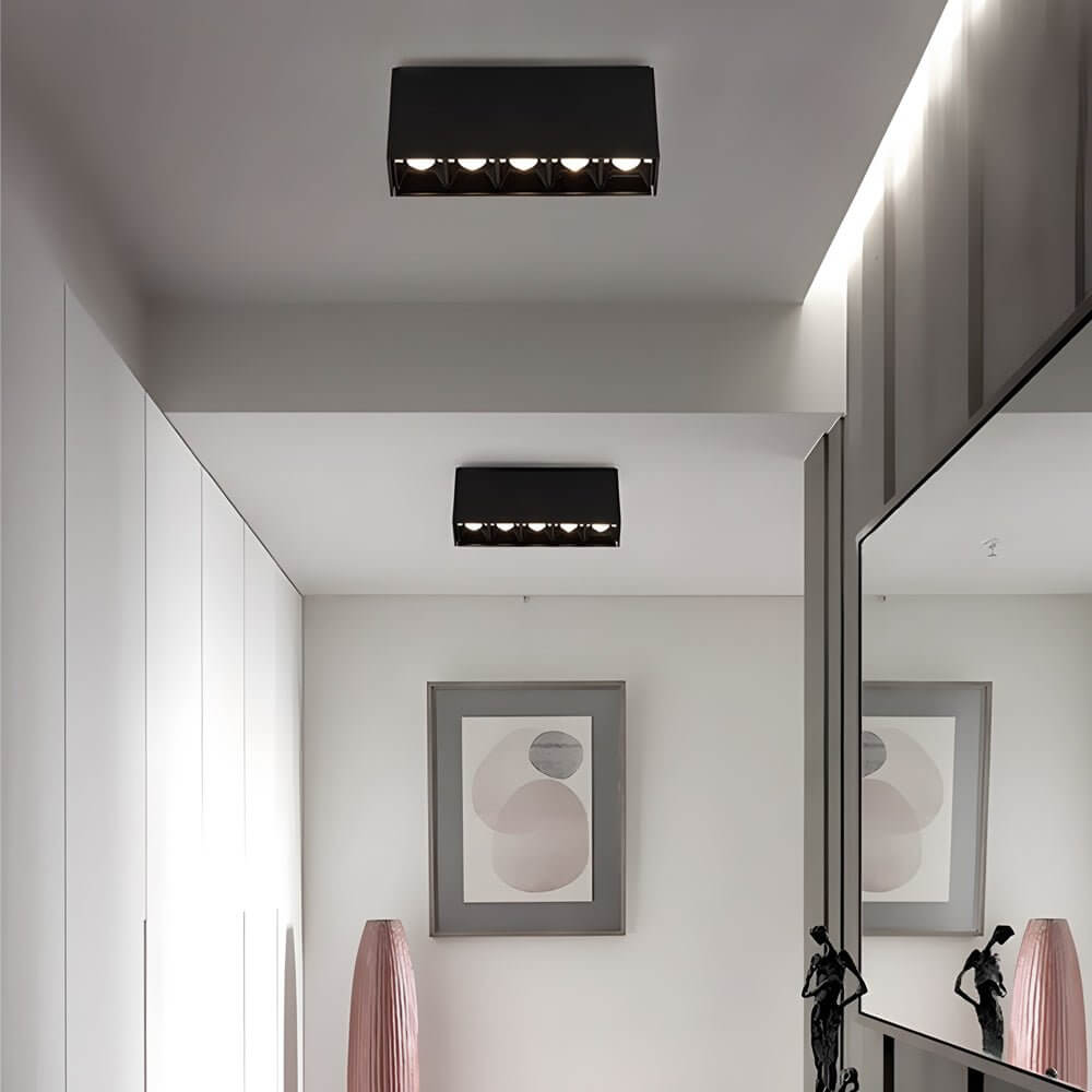 Linear LED Ceiling Downlight Fixture - Modern Aluminum Surface Mount