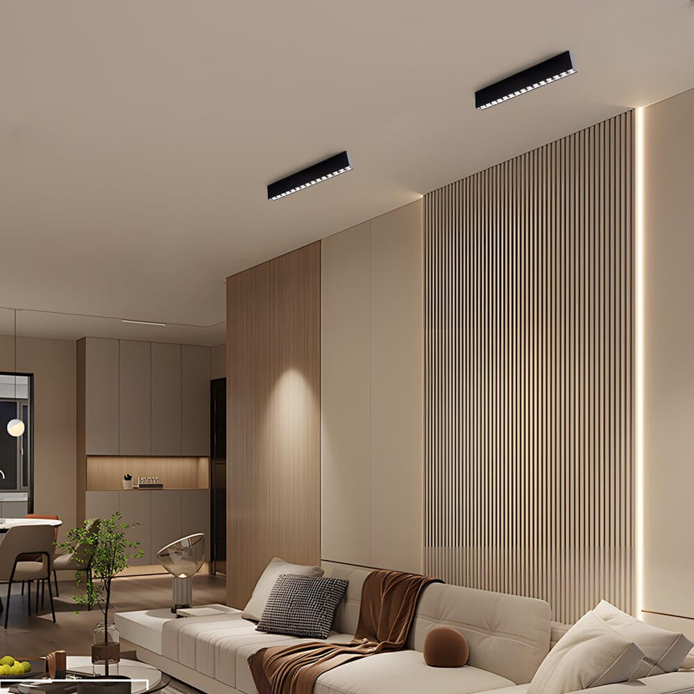 Linear LED Ceiling Downlight Fixture - Modern Aluminum Surface Mount