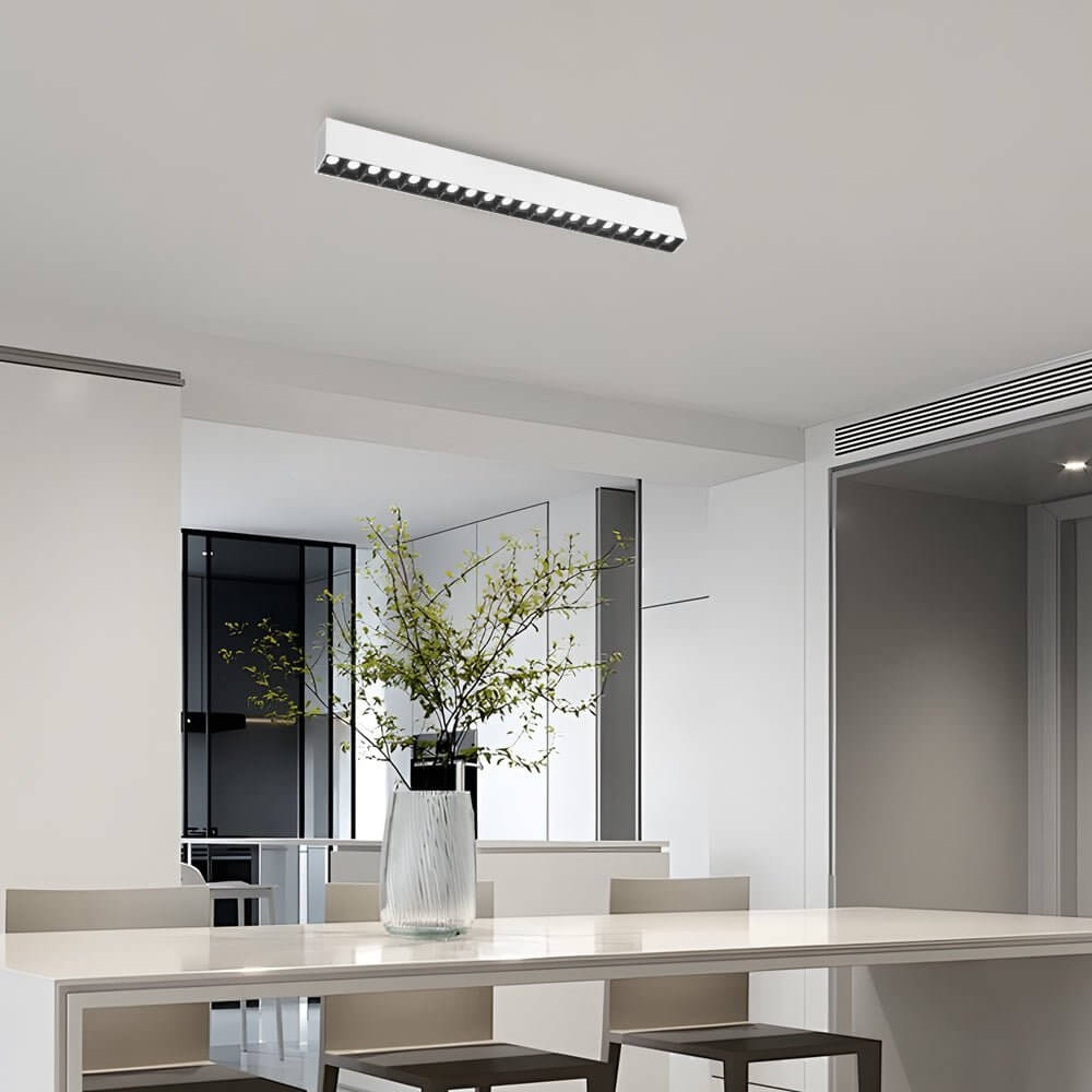 Linear LED Ceiling Downlight Fixture - Modern Aluminum Surface Mount