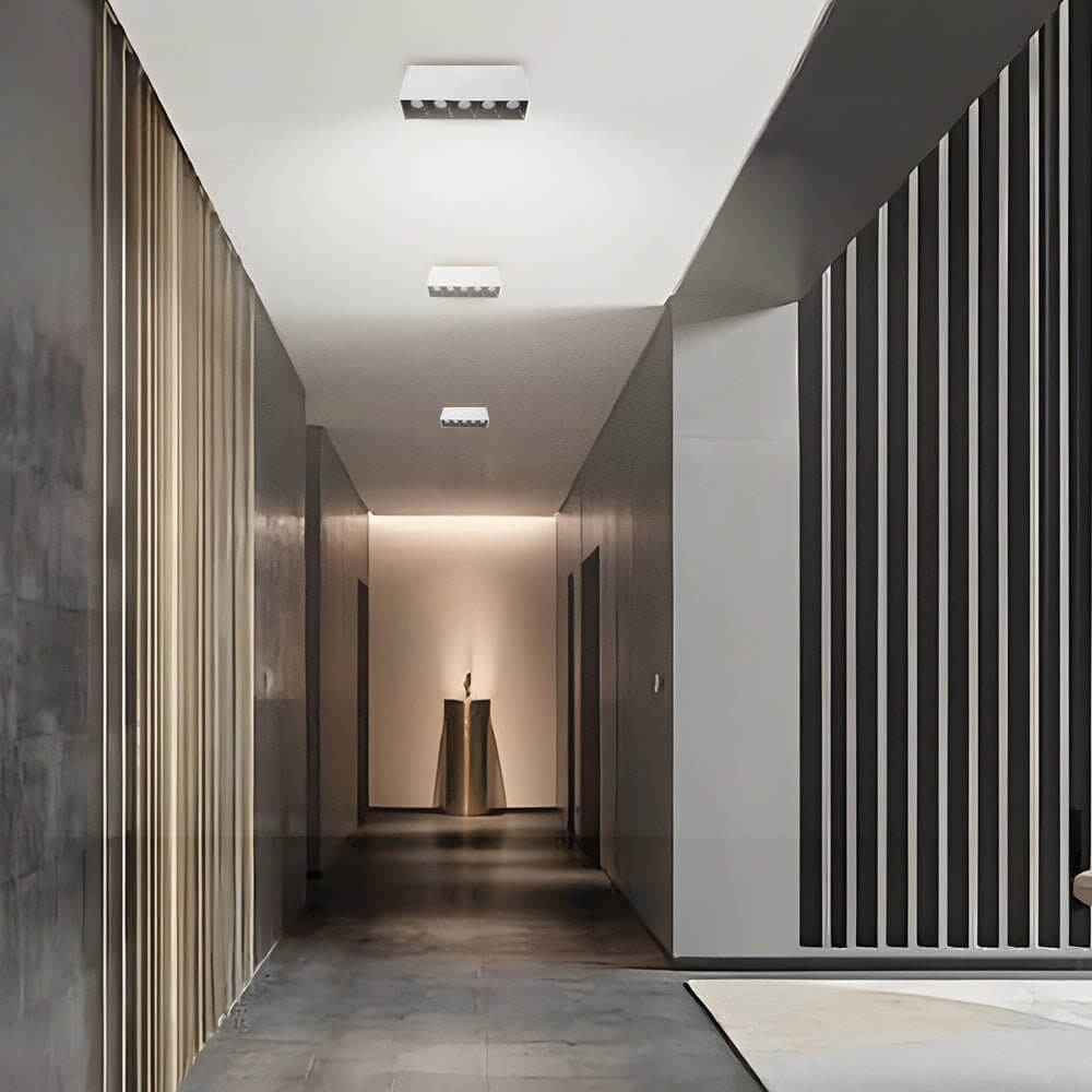 Linear LED Ceiling Downlight Fixture - Modern Aluminum Surface Mount