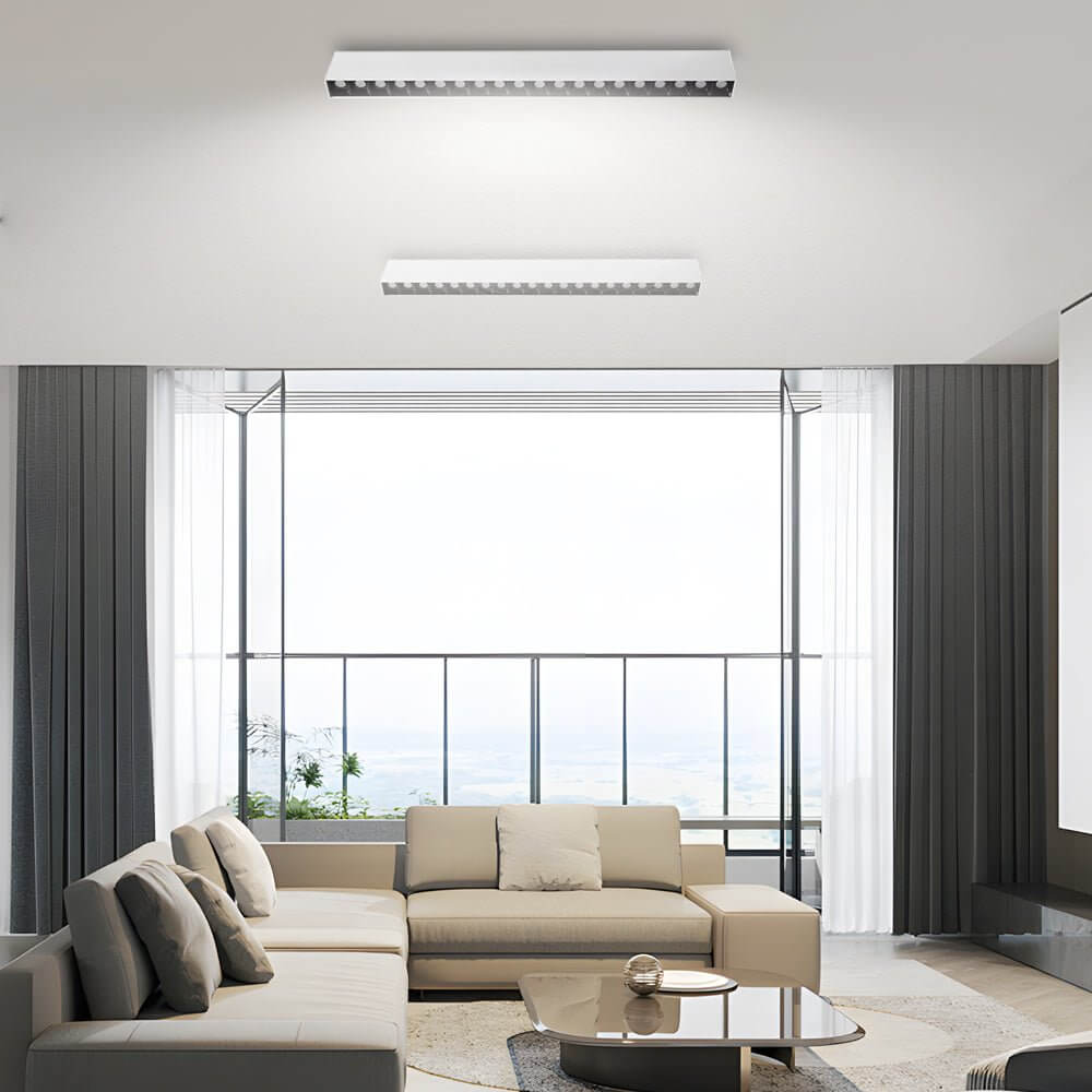 Linear LED Ceiling Downlight Fixture - Modern Aluminum Surface Mount