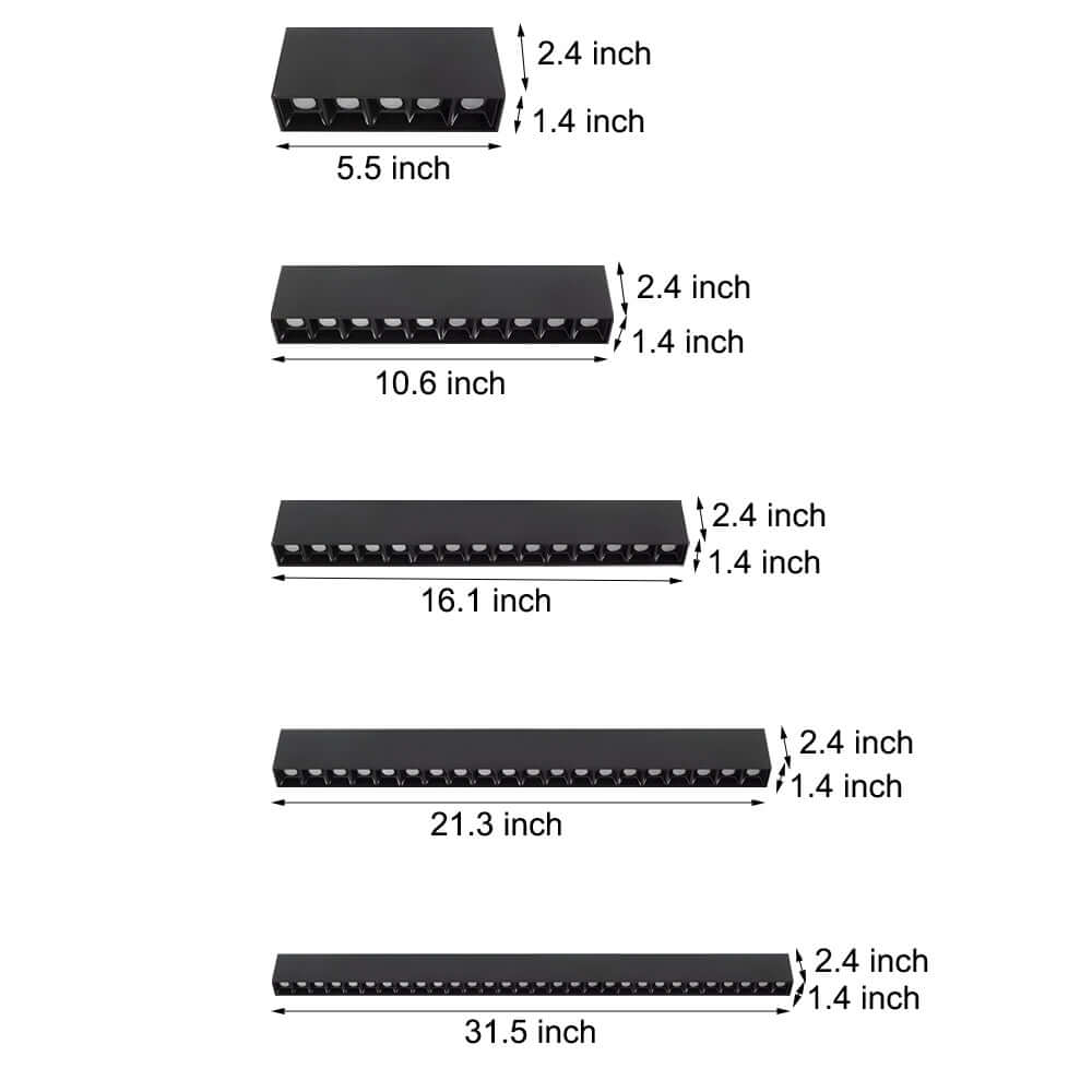 Linear LED Ceiling Downlight Fixture - Modern Aluminum Surface Mount
