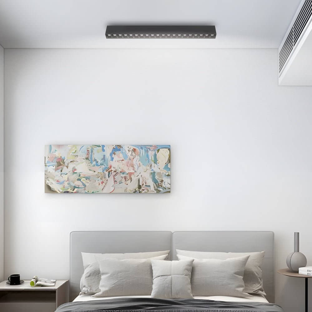 Linear LED Ceiling Downlight Fixture - Modern Aluminum Surface Mount