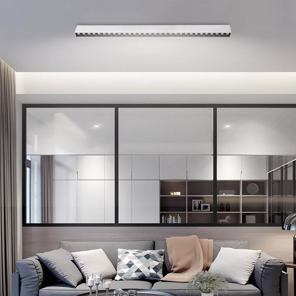 Linear LED Ceiling Downlight Fixture - Modern Aluminum Surface Mount