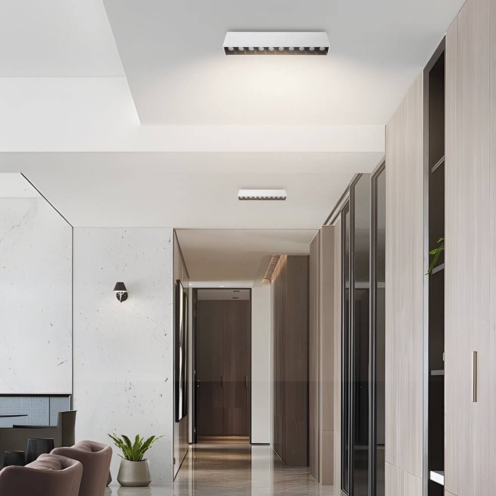 Linear LED Ceiling Downlight Fixture - Modern Aluminum Surface Mount
