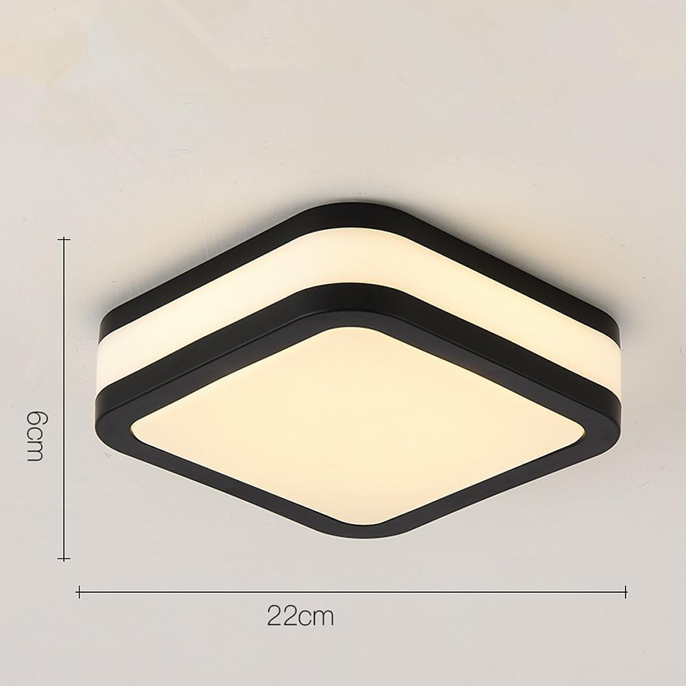 Modern Round LED Flush Mount Ceiling Light - Geometric Metal & Acrylic