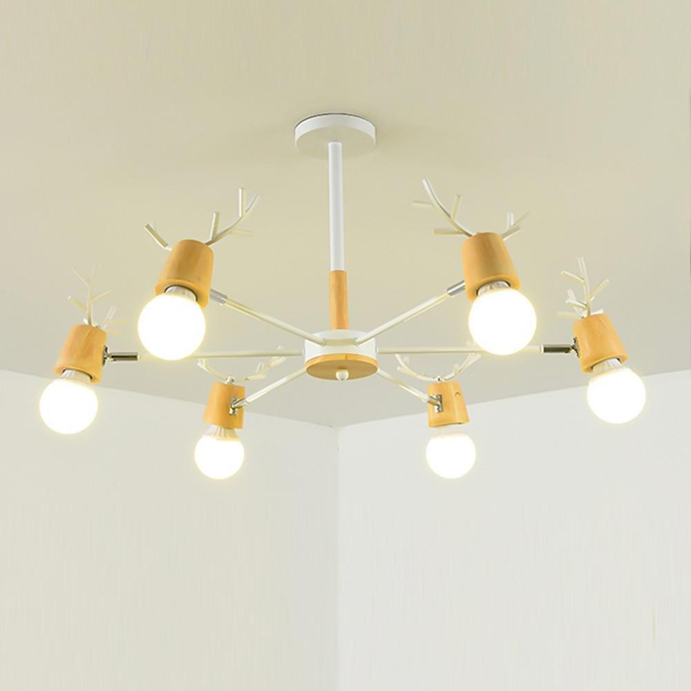 6-Light Nordic Antler Chandelier | Modern Metal Sputnik Design