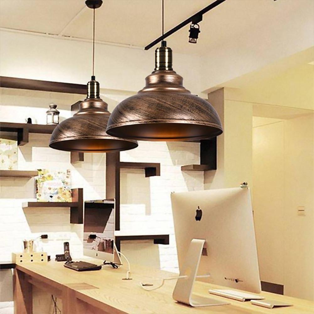Industrial Metal Pendant Light with Adjustable Cord