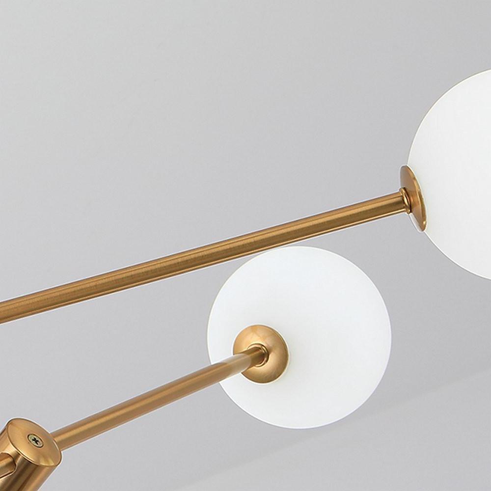 Geometrical Gold Sputnik Chandelier with Glass Globes 6-Light