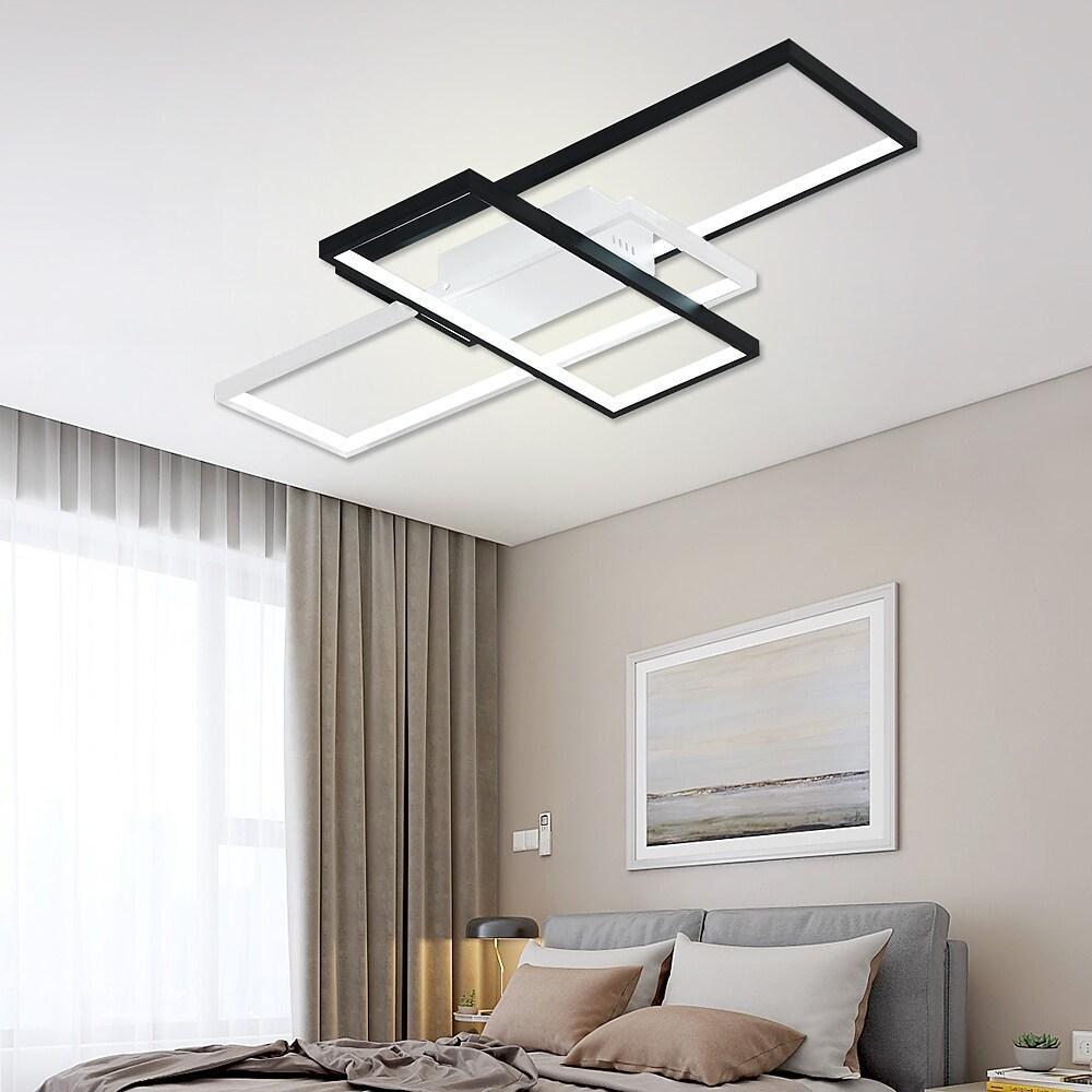 Tiered Rectangular Flush Mount LED Ceiling Light – Modern Metal