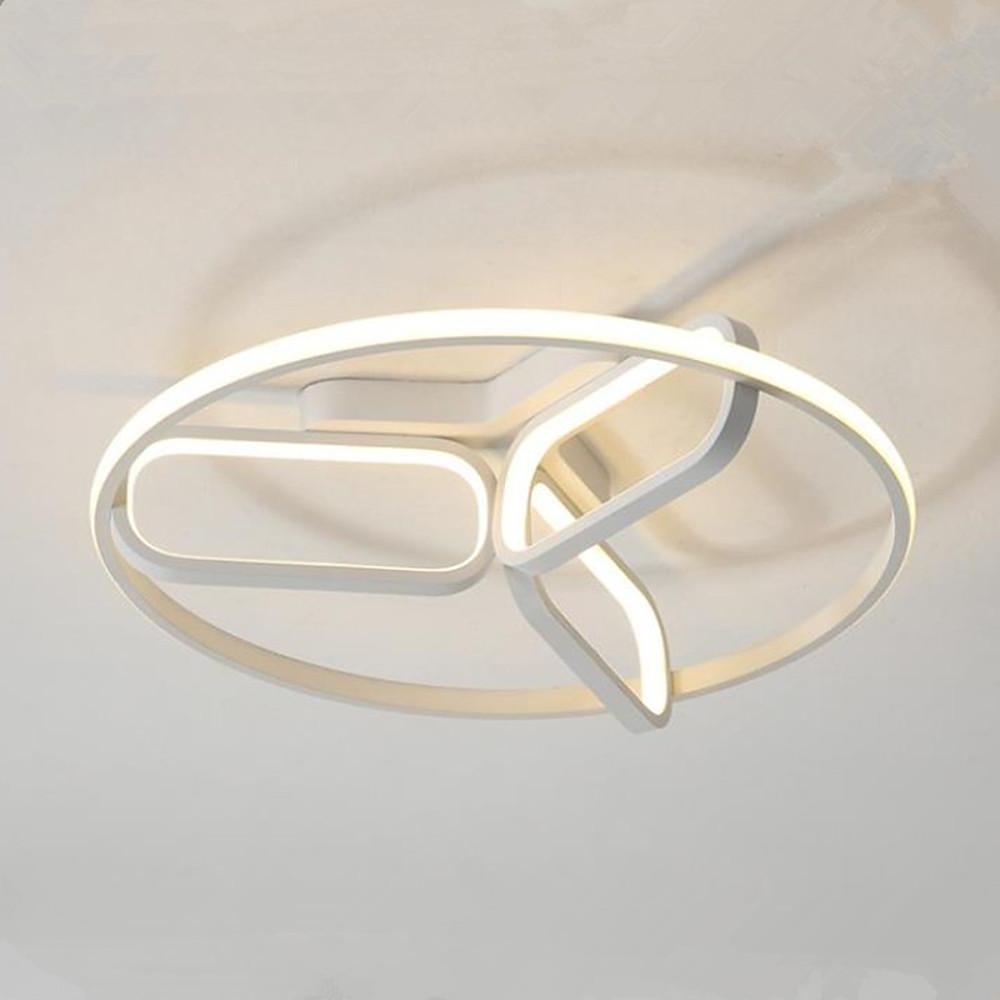Modern Geometric LED Flush Mount Ceiling Light – Aluminum & Acrylic