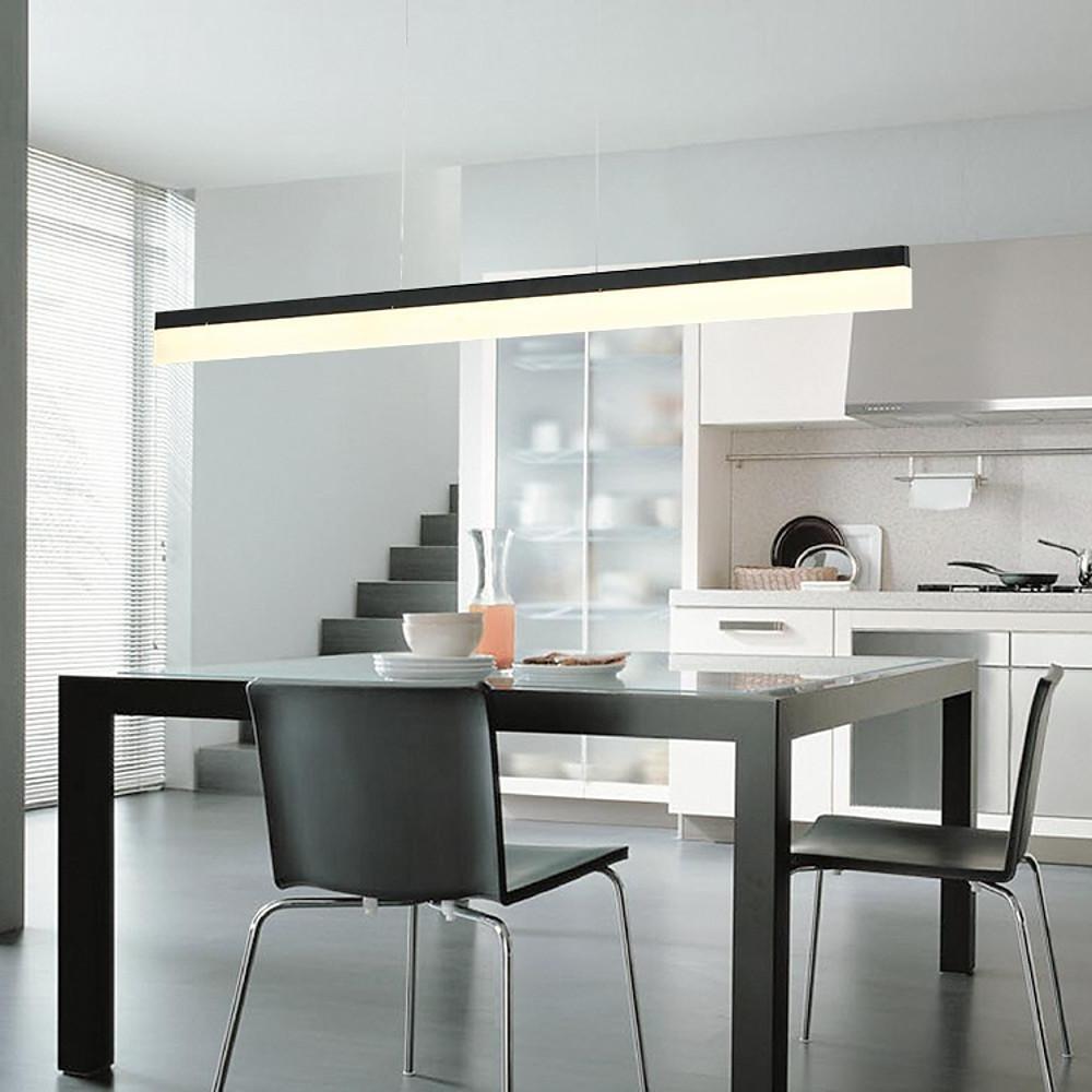 Modern Linear Aluminum Pendant Light with Acrylic Shade