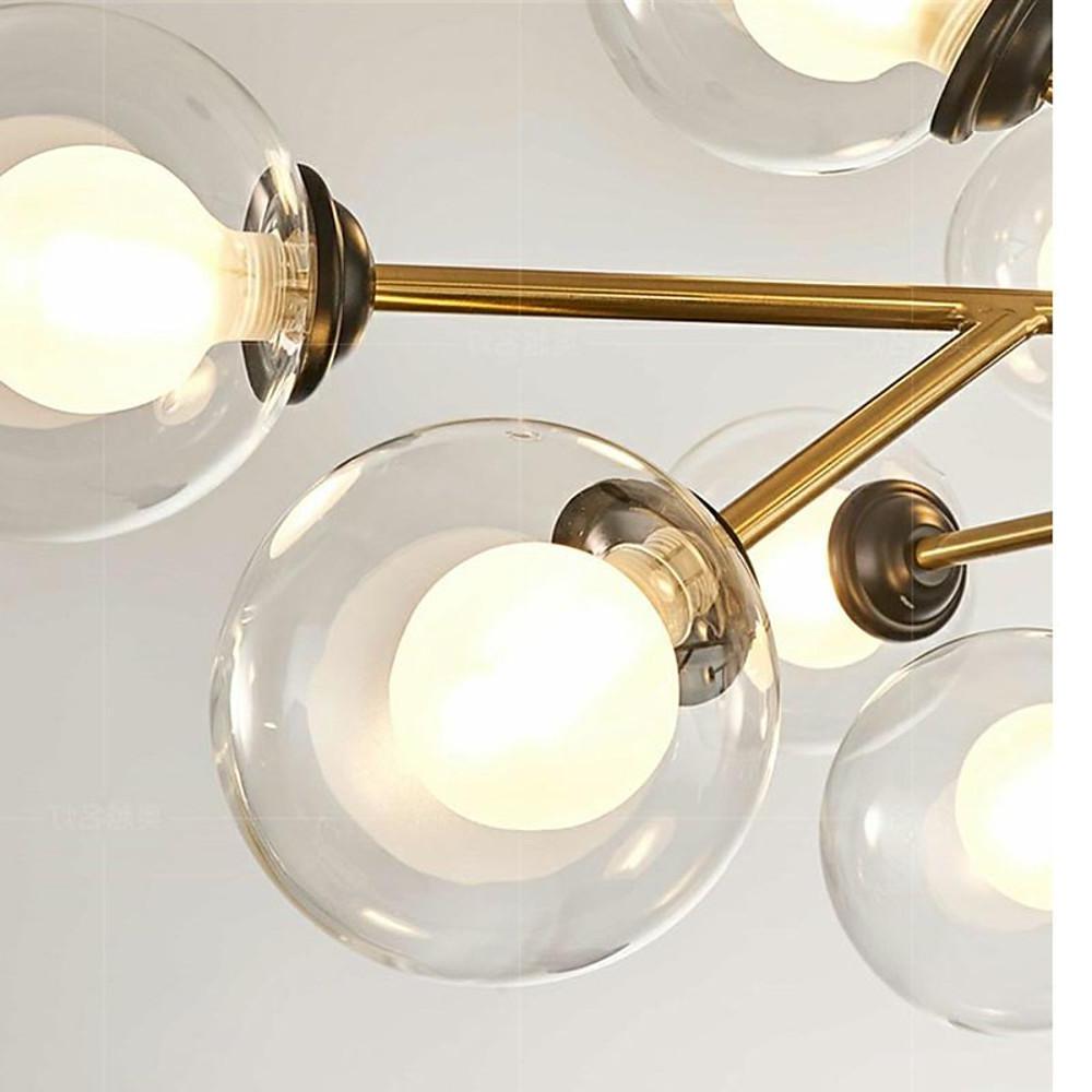 12-Light Sputnik Chandelier with Glass Globe Shades