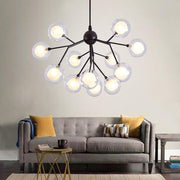 Sputnik Chandelier 12-Light Glass Metal Modern Ceiling Light