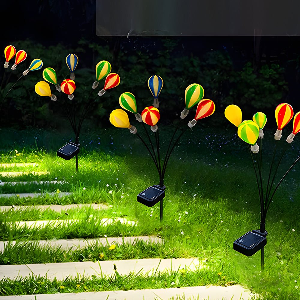 Solar LED Hot Air Balloon Garden Lights 2-Pack Outdoor Stake