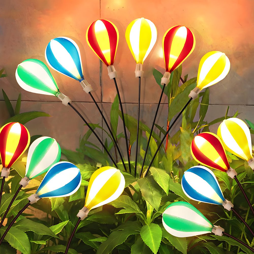 Solar LED Hot Air Balloon Garden Lights 2-Pack Outdoor Stake