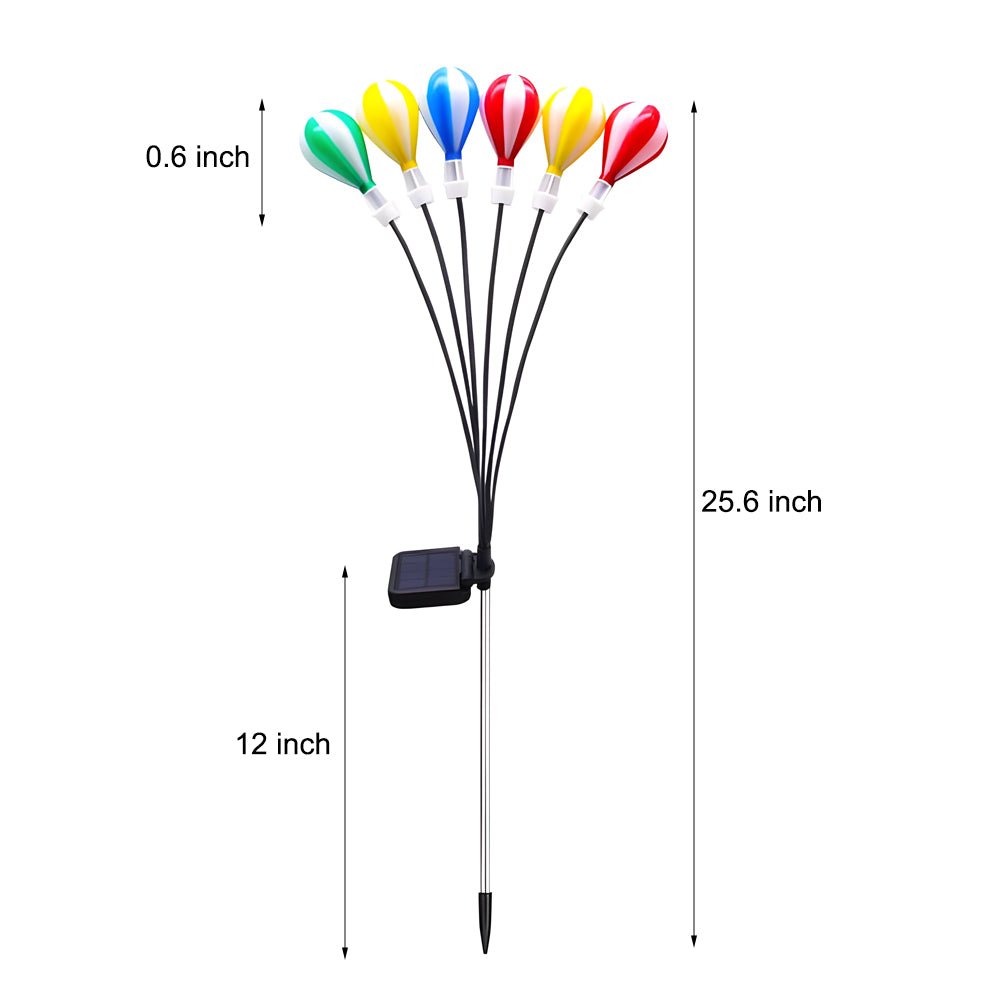 Solar LED Hot Air Balloon Garden Lights 2-Pack Outdoor Stake