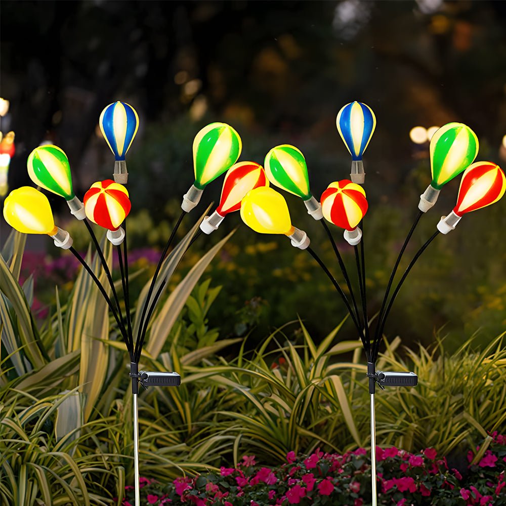 Solar LED Hot Air Balloon Garden Lights 2-Pack Outdoor Stake