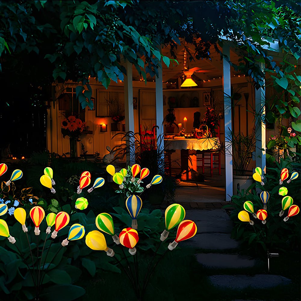 Solar LED Hot Air Balloon Garden Lights 2-Pack Outdoor Stake