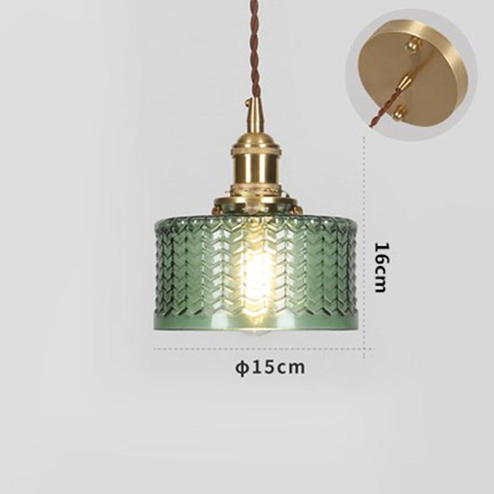 Nordic Glass Pendant Light with Textured Shade - Modern Minimalist