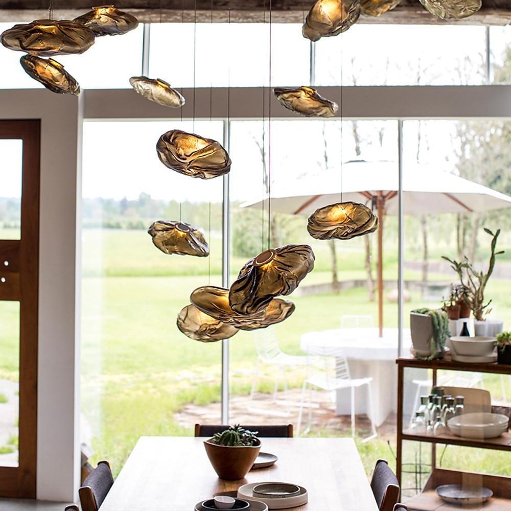 Industrial Glass Bubble Staircase Pendant Light
