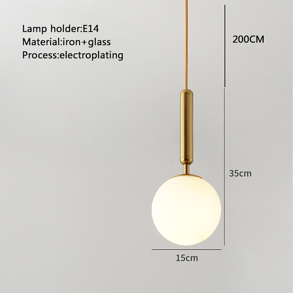 Glass Ball Modern Pendant Light with Electroplated Metal Frame