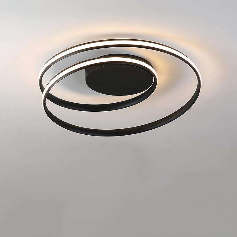 Spiraling Halo LED Flush Mount Ceiling Light Modern Metal Design