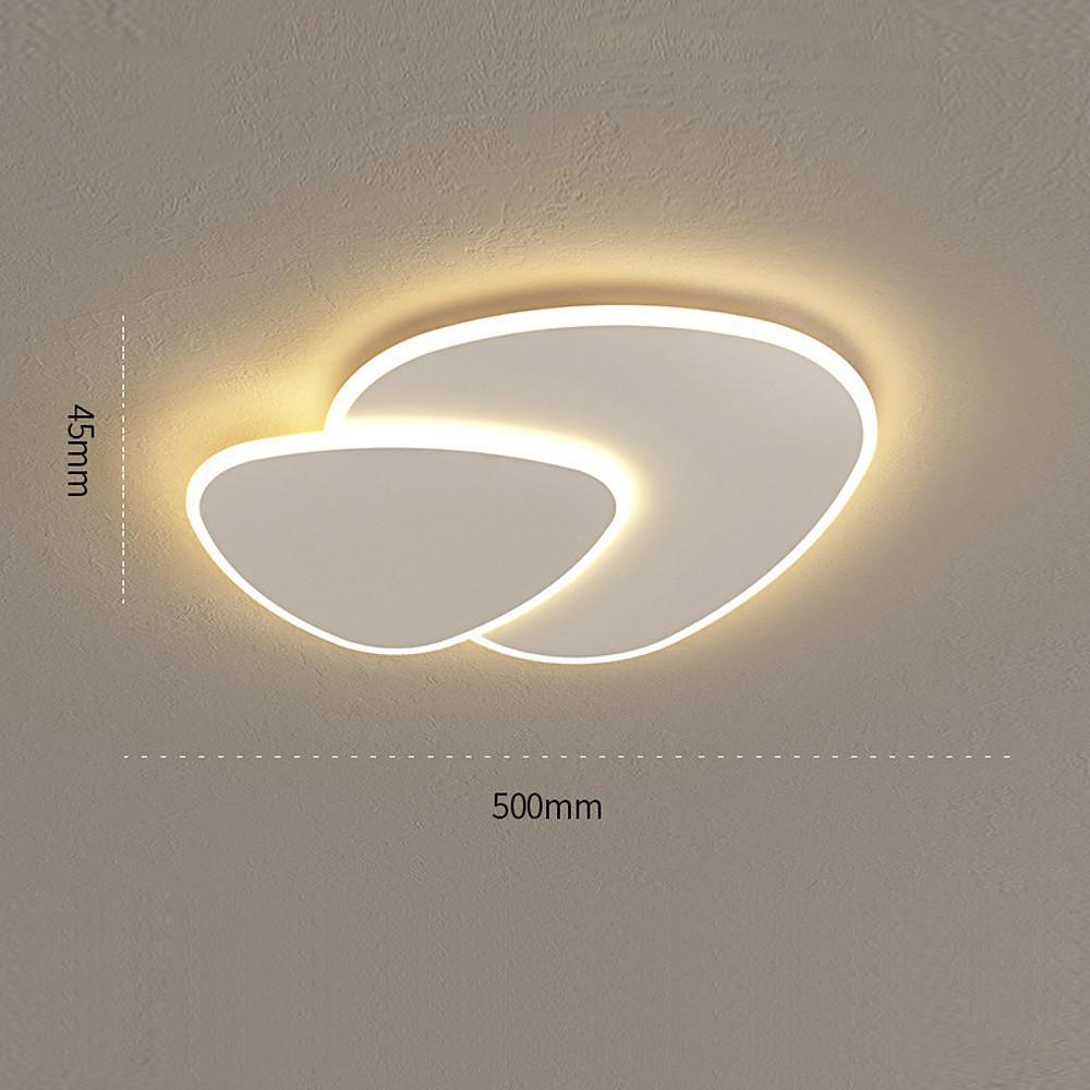 Geometric LED Flush Mount Ceiling Light - Modern White Acrylic